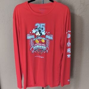 Champion Disney World Marathon 25th Anniversary Red Athletic Shirt Size L